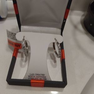 Vintage White Sapphire Silver hoops